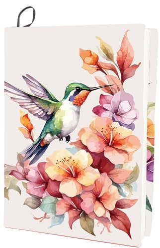 craspire Dehnbarer Buchumschlag Mit Blumenmuster Kolibri Waschbar Wiederverwendbar Großer Buchschutz Aus Nylon Und Polyester 9.4x15.7 Zoll Elastische Notizbuchumschläge Geeignet Für Die Meisten