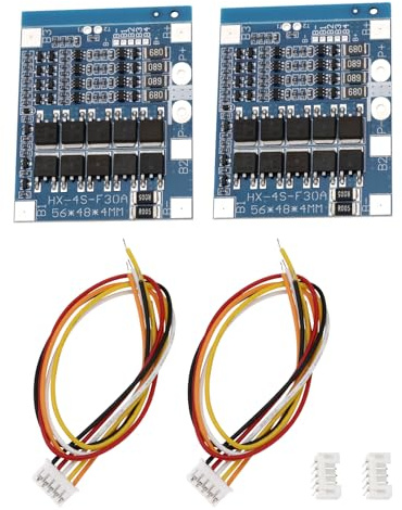 The Lord of the Tools 2Pcs LiFePo4 BMS 4S 30A 12.8V Protection Board Battery Balance Protection Board BMS PCB 18650 Charging Circuit Protection Board Suitable for Electric Motorcycles