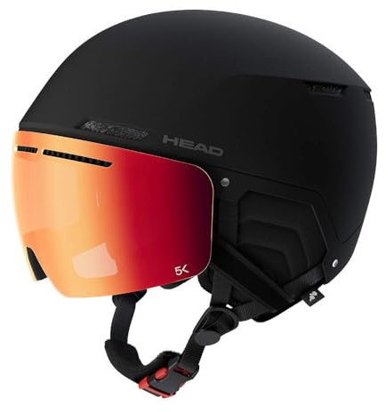 Skihelm Snowboardhelm Ski Snowboard Helm - Head Cinema 5K - Größe: XS/S (52-55cm) - schwarz - Visierhelm - mit optimiertem Belüftungssystem - Hartschalen Helm Skifahren Snowboarden (OneColor, XS-S)