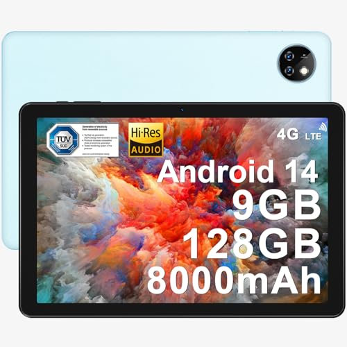 DOOGEE T10W 2025 Newest Android 15 10 Tablet with SIM Card Slots, 8000mAh, 16GB+128GB/1TB TF, Android Tablets With High-Resolution Sound, Eye Protection, 3.5mm Headphone Jack, BT5.0/5G WiFi/OTG- BLUE