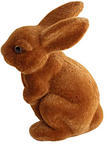 DECHOUS Ostern Flocken Hase Dekoration Handgefertigter Kunsthase Dekofigur Ideal Als Feiertagsgeschenk Für Tierliebhaber