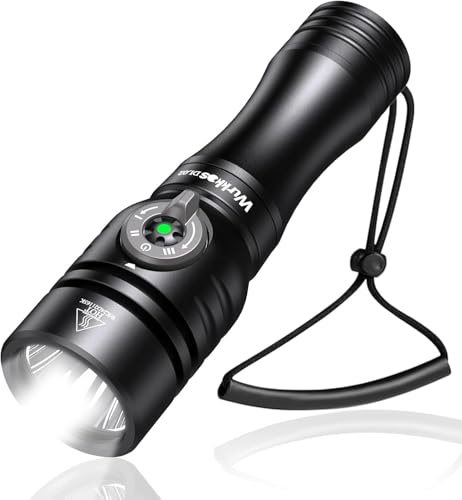 Wurkkos DL02 Lampe de plongée 3000 lumens avec interrupteur magnétique rotatif, étanchéité IPX8, longue portée de 496 m, 100 m, lampe de plongée