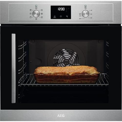 AEG 3000 Series Integrated Built-In Oven BCX335R11M, 72 L Capacity, SurroundCook Fan Cooking, Catalytic Self-Cleaning, Timer Display, 50–275°C, 594x594x569 mm, Energy Class A, Stainless Steel