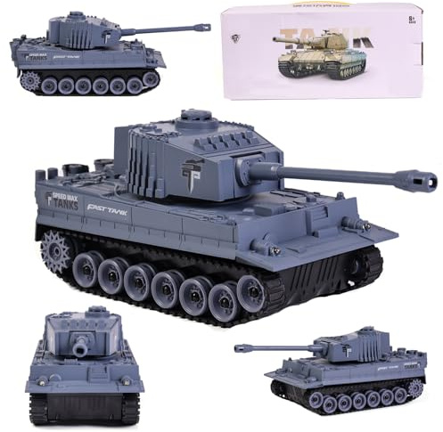 SULIFEVIP 1/30 German Tiger I,T90 RC Tank Remote Control Toys Vehicles Truck RC Car 2.4Ghz Radio Controlled Toy 360° Rotational Realistic Lights Sounds For Kids Boy Multiplayer Play (Tiger-Blue)