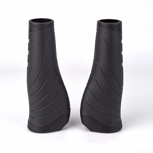 Honseadek Puños de manillar de bicicleta con funda de palanca de cambios, 1 par de empuñaduras ergonómicas largas y cortas con anillo de bloqueo de aleación de aluminio para 22,2 mm (negro largo)
