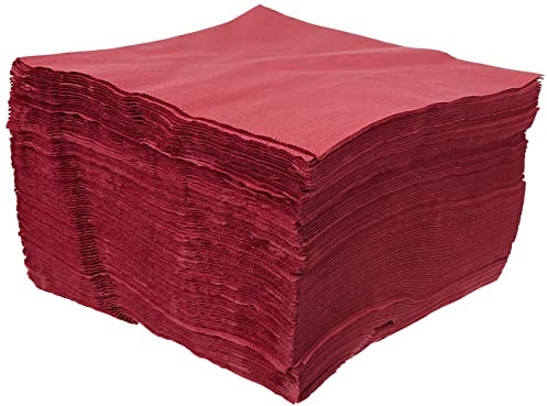 MORIGAMI SER4220546 Servilleta 40x40, 2 capas, pliegue 1/4, 100 servilletas, 2 capas lisa con cenefa, Burdeos