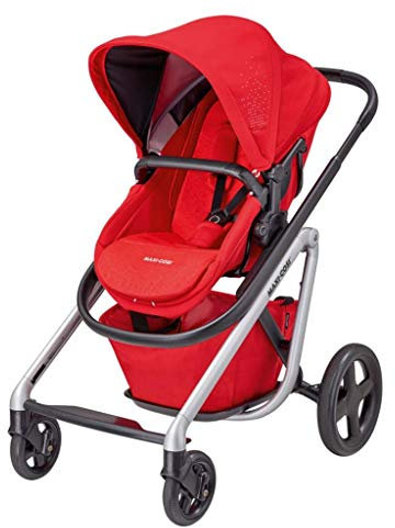 Maxi-Cosi Lila Komfortabler Kinderwagen, geeignet ab dem ersten Tag, Reisesystem mit Stubenwagen, 0 Monate - 3,5 Jahre, 0 - 15 kg, Rot (Nomad Red)