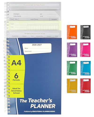Educational Planning Books Teacher Planner 2026-2027 A4, 6 Period (TP3-B)