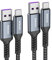 NIMASO USB C Cable 5A [2Pack/1M+2M],Huawei Superfast Charging cable 40W USB Type C Charger Data Cable Lead for Huawei P50 Pro, P40, P30 Pro, P30, Mate 50 Pro,Mate 40 Pro, Nova 5 Pro, Honor 20-grey