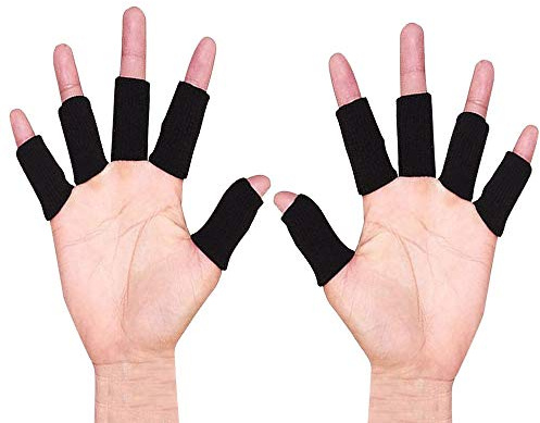 XDSP Protector elástico para Dedos, Protector de Dedos, Protector Elástico Vendas Bandas Finger Guard para Baloncesto Voleibol Bádminton (Black)