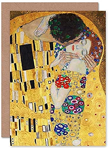 Gustav Klimt The Kiss Fine Art Greeting Card Plus Envelope Blank Inside