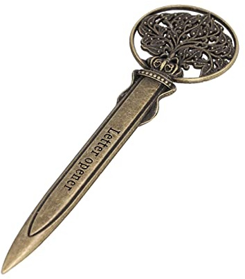 Couteau de Courrier pour Découpeuse D'enveloppesFournitures de Bureau, Aide-lettre 5 Pouces(Bronze), Ouvre-lettre en Alliage de Zinc Fiable et Durable Office Supplies