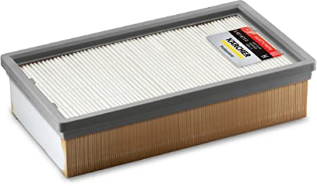 Kärcher Flachfaltenfilter Safety/HEPA für NT-Tact- und Ap-Modelle, Vakuumfilter, Zertifiziert für Staubklasse H, 99,995% Staubabscheidegrad, Rot Etikett, 240 x 135 x 60 mm, 0,4 kg