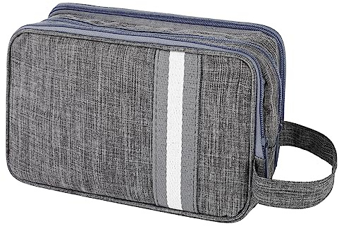 AiQInu Trousse de Toilette pour Hommes et Femmes, Grand Multifonction Imperméable Sac Cosmétique, Trousse de Toilette de Voyage/Sac Organisateur(Gris)