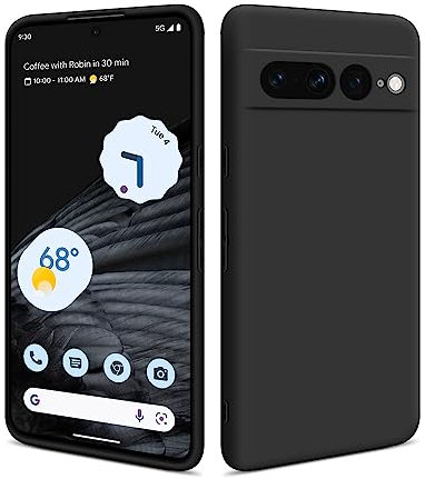 HSP Hülle für Google Pixel 7 Pro [Staubabweisend] Handyhülle | Premium TPU Silikon Case Schutzhülle | Kratzfest Stoßfest Fallschutz | Kameraschutz Displayschutz | Passgenau Dünn Matt | Schwarz