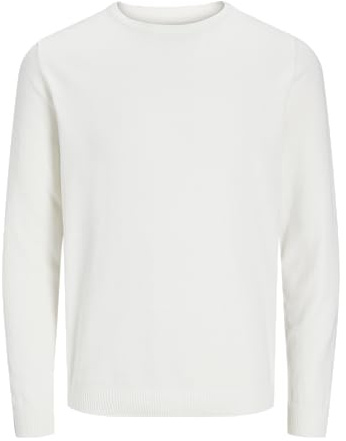 Jack & Jones Jjebasic Knit Crew Neck Noos Pull en Tricot pour Homme, Cloud Dancer, M