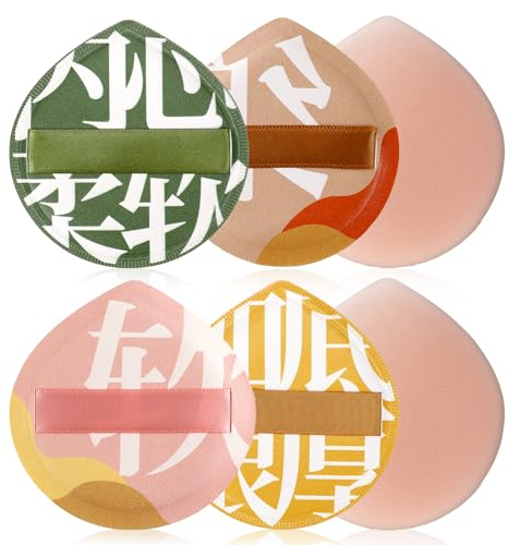 4 PCS Foundation Sponge, Korean Makeup Sponge Puff Teardrop Setting Powder Puff Face Makeup Cushion Puff Soft Beauty Blender Sponge for Concealer Liquid Cream and Powder, Beginner Friendly, Medium