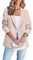 Timuspo Jacket Damen Blazer Revers Casual Jacke Langarm Sportlich Mode Elegantjackett Sakko Büro Outfit mit Taschen Klappe Khaki-Rosa S
