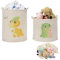 Navaris 2er Set Aufbewahrung für Kuscheltier Spielzeug - 2x Wäschekorb Aufbewahrungskorb für das Kinderzimmer - Aufbewahrungsbox Set für Kinder Baby - Dinosaurier Grün