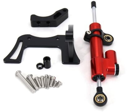 Sterzo stabilizzatore per Moto per Dualtron per Thunder 2 ll Scooter Elettrico Stabilizzatore Kit smorzatore Accessori Sterzo Anti-Vibrazione Anti-Jitter(Red Set)