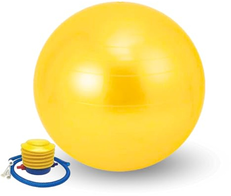Pelota Yoga 55cm. Balón Pilates Antideslizante. Pelota de Ejercicio de Entrenamiento, Fitness, Embarazada. Fitball Resistente para Estiramientos, Equilibrio, Relajación. (Inflador Incluído)