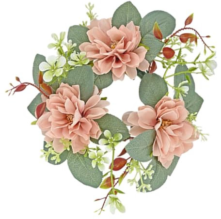 FUNOMOCYA Künstlicher Kerzenring Mit Bunten Blumen Für Hochzeiten Und Partys Dekorativ Für Tisch Zuhause Und Feierlichkeiten Pflegeleicht Und Langlebig Frühlingskranz Für Stumpenkerzen