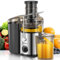 QCen Spremiagrumi, centrifuga con vano di riempimento da 3 pollici, facile da pulire, in acciaio inox, senza BPA, ideale per frutta e verdura (Trasparente, 500W)