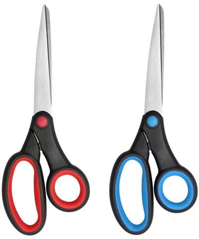 MAYOKIAAR 2 Stück Schere Linkshänder, 20,3 cm Linkshänder Schere,Mehrzweckschere, Für Links- und Rechtshänder, Komfortables Schneiden