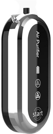 Collar purificador de aire portátil, limpiador de aire portátil, ionizador personal decorativo, colgante ligero resistente, ambientador de para alergias, viajes, 12,5 x 9,5 x 2,5 cm