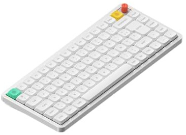 nuphy Air75 V3 Clavier mécanique sans fil remplaçable à chaud, 84 touches, 75 % personnalisé avec bouton, rétroéclairage RVB, prise en charge Bluetooth/2,4 GHz/USB-C, disposition britannique