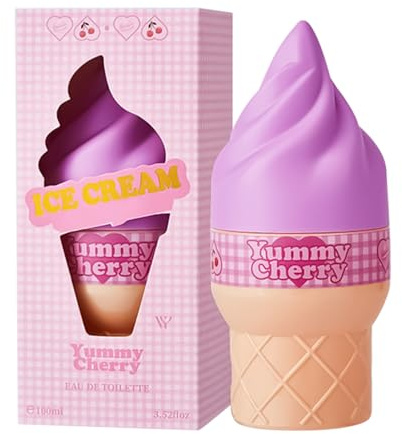Light Women's Fragrance, 100 ml Ice Cream Cone Shape Perfume Spray, Sweet Fruity Fragrance, Long-Lasting for Women Girls (Delicious Berries)