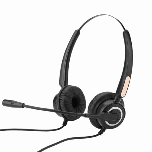 CHICIRIS telefonheadset med brusreducerande mikrofon och justerbar volym för callcenter telefoner kontor användning