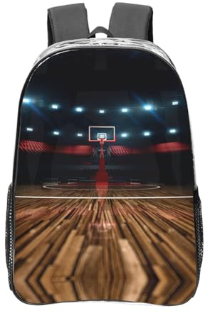 Liulannq Professionell basketarena transparent justerbar axelrem ryggsäck, skolväska med stor kapacitet, hållbar och lätt, lämplig för vuxna, barn, män och kvinnor.