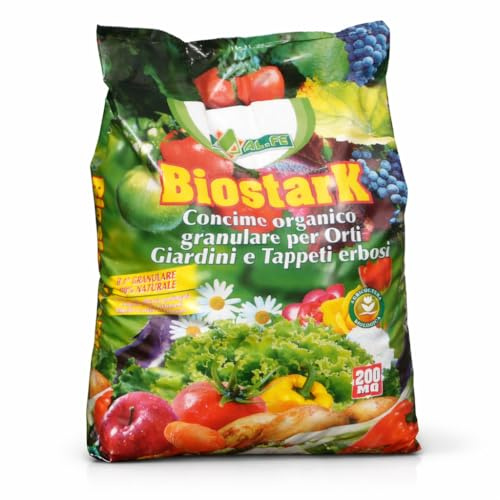 5 Kg Concime Organo-Minerale NK 5-8 Granulare – Concime Naturale per Orto, Giardino e Tappeto Erboso – Consentito in Agricoltura Biologica – Rilascio Graduale, Migliora il Terreno