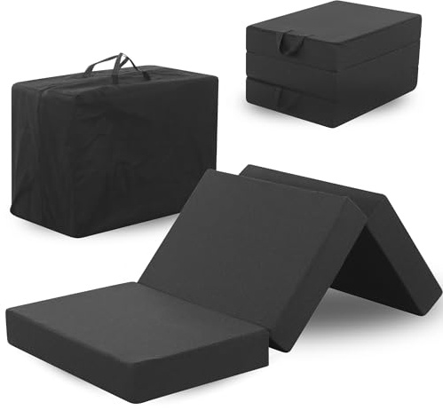 Arensberger Amalia Matelas pliant 120 x 200 cm | 16 cm XXL NANOCELL® Mousse gel | Matelas pliable avec sac de transport | Matelas d'invité pliable pour sol, enfants et camping