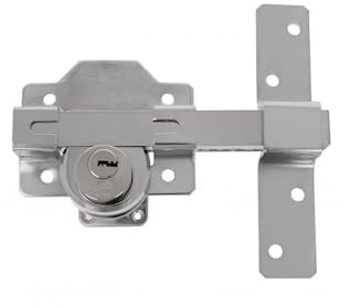 Amig - Cerrojo de Sobreponer para Puertas - Con Cilindro Redondo de Seguridad - 88 x 153 mm, Cilindro Interior 34 mm y Exterior: 70 mm - Incluye 5 Llaves de Punto - Acero Cromado Brillo