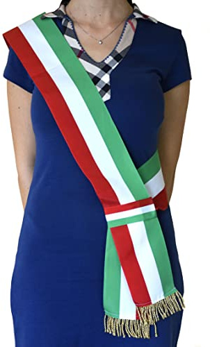 Furlanis T2099_2V25_32 Fascia Sindaco Tricolore a Nodo Scorrevole, Bandiera Italiana, 100 mm x 2.25 m