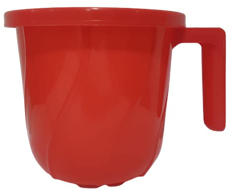Premium Plastic Mugs for Bathroom Bath mug x 1 Mug Stripes Design BPA free Bathing Mugs Dabba camping mug, certified bathing water mug - 1.5 litre capacity - Assorted colors