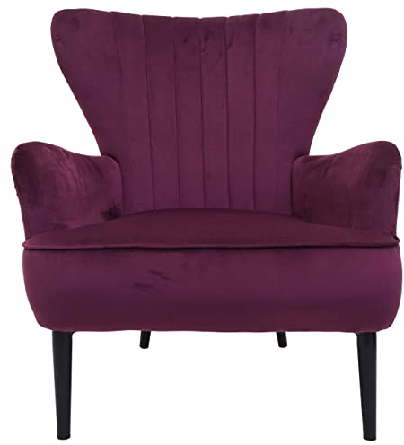 Mendler Lounge-Sessel HWC-K37, Cocktailsessel Polstersessel Sessel, Samt (280g/m²) - Bordeaux