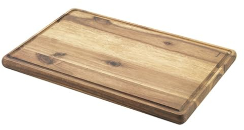 Metaltex Planche à découper en bois d'acacia avec rigole pour jus 39 x 26 x 2 cm Marron