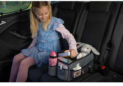 cartrend Rücksitz-Organizer HERO​, mit 12 Fächern, großer und faltbarer Sitz Organizer für das Auto, mit Klettverschluss, 12 Fächer, grau