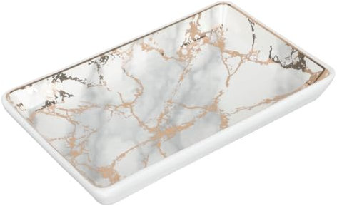 Cabilock Vassoio Decorativo Per Bagno Con Texture in Marmo Di Grandi Dimensioni