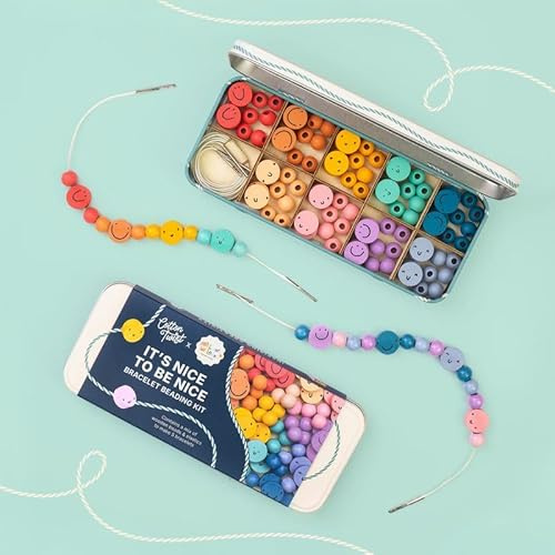 COTTON TWIST Kids It's Nice to Be Nice Bracelet Making Craft Kit - Unisex Children Creative Beading Jewellery Designing DIY Play Set