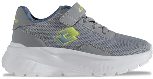 Lotto Sneaker Unisex per Bambini Vigortiv K Kids, Grigio Lime, 30 EU