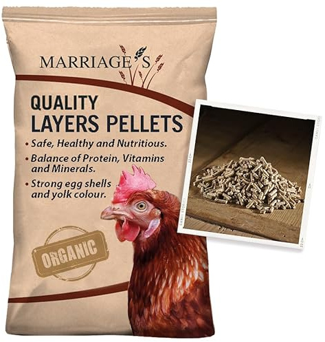 Marriage’s Organic Layers Pellets 20kg – Certified Organic Chicken Feed for Laying Hens – Strong Eggshells, Rich Yolk Colour, Non-GMO Poultry Feed