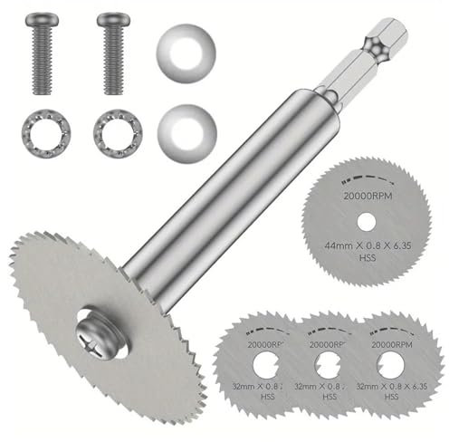 Juego de cortadores de tubos interiores con vástago hexagonal para tubos de PVC, plástico y fontanería, incluye hojas de sierra de 32 mm (3 piezas) y 44 mm (1 pieza), cortador interno para taladros