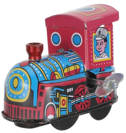 Toyvian Nostalgic Tin Toys Vintage Clockwork Train Wind up Toys for Boys and Girls Funny Antique Train Crafts