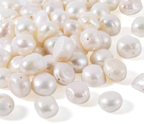 Bestewelry 50 st vita pärlor naturliga sötvattenspärlor pärlor pärlor för sommar mors dag armband halsband örhänge ring smyckestillverkning