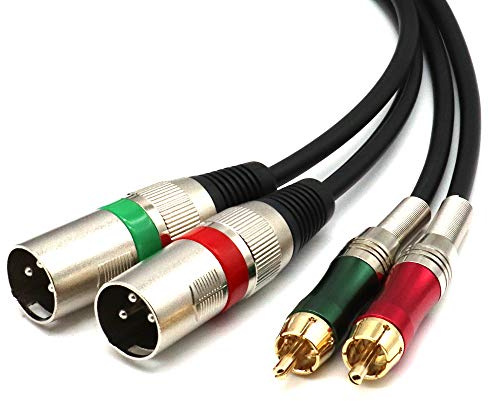 SiYear Dual XLR to RCA Cable,2 XLR Male to 2 RCA Phono Plug HiFi Audio Cable for Amplifier Mixer Microphone Patch Cable (10FT/3M)