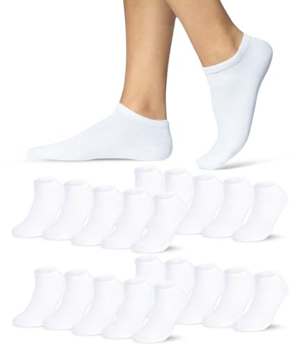 10 Par Ankelstrumpor Herr Dam Sneaker Strumpor Bomull Vit 39-42